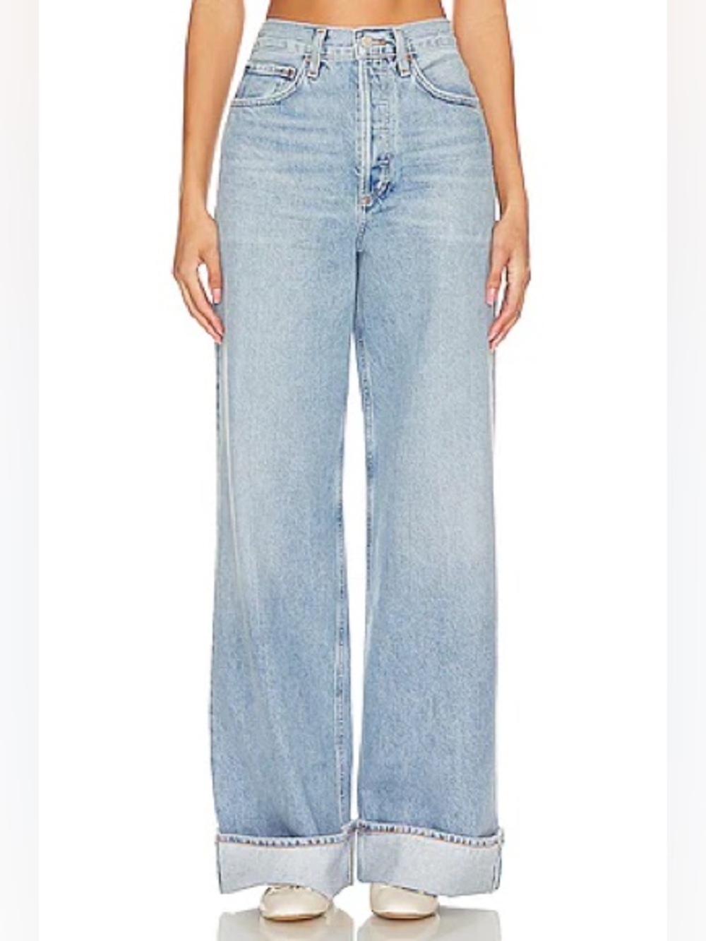 Agolde Dame High Rise Wide Leg Jeans in Showdown - Picture 2 of 5